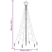 Albero di Natale con Puntale Blu 200 LED 180 cm 343569