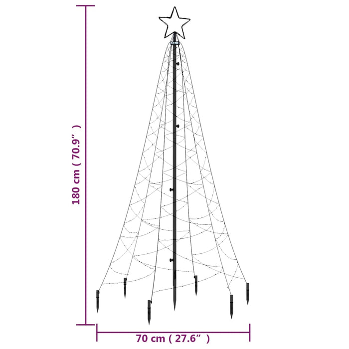 Albero di Natale con Puntale Blu 200 LED 180 cm 343569