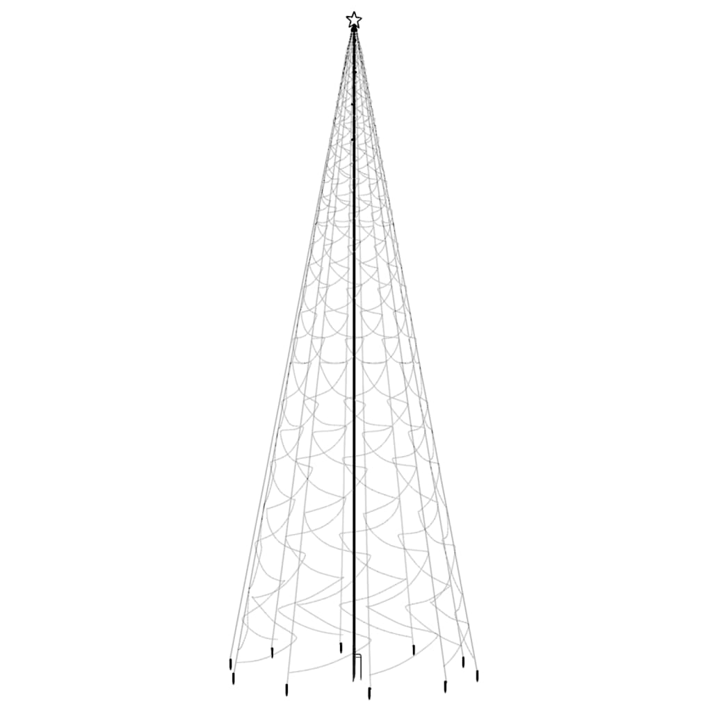 Albero di Natale con Puntale Bianco Caldo 3000 LED 800 cm 343578