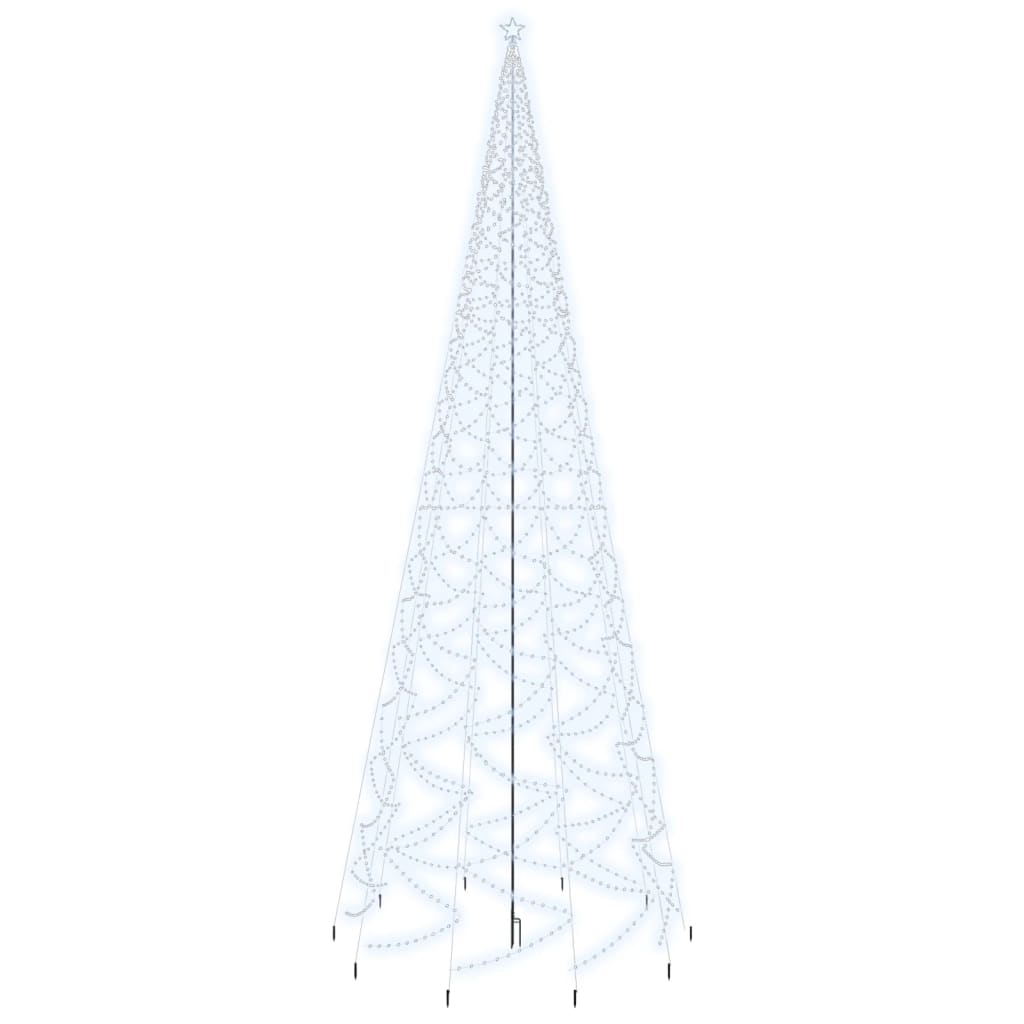 Albero di Natale con Puntale Bianco Freddo 3000 LED 800 cm 343579
