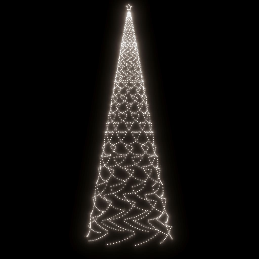 Albero di Natale con Puntale Bianco Freddo 3000 LED 800 cm 343579