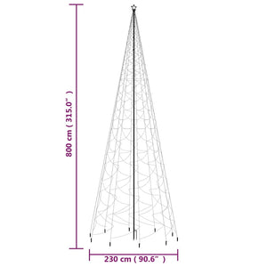 Albero di Natale con Puntale Bianco Freddo 3000 LED 800 cm 343579