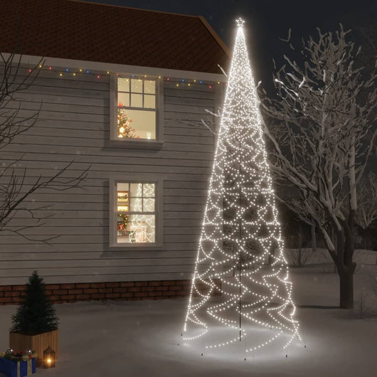Albero di Natale con Puntale Bianco Freddo 3000 LED 800 cm 343579