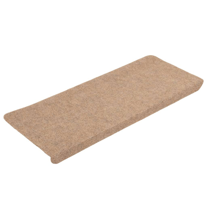 Tappetini Autoadesivi per Scale 15 pz 65x24,5x3,5 cm Beige 343476