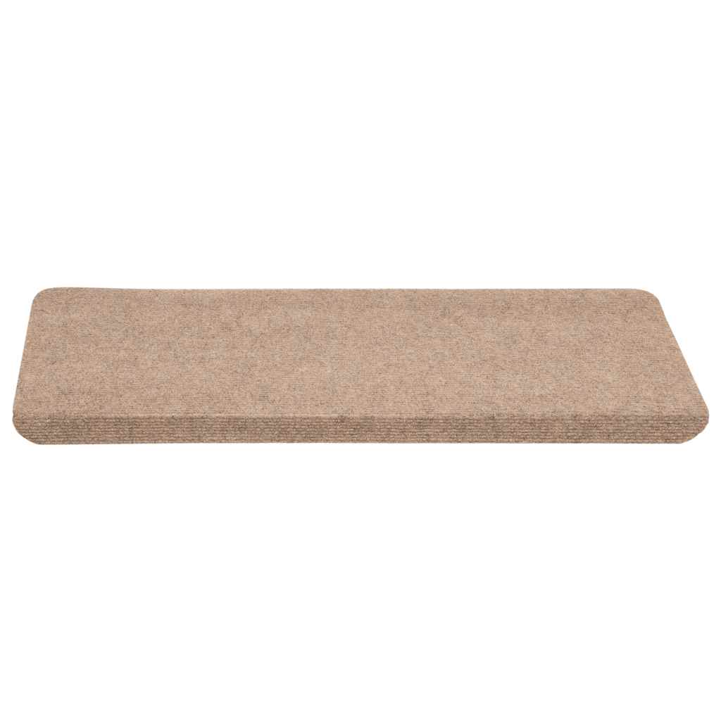 Tappetini Autoadesivi per Scale 15 pz 65x24,5x3,5 cm Beige 343476