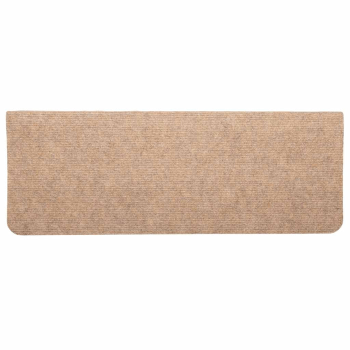 Tappetini Autoadesivi per Scale 15 pz 65x24,5x3,5 cm Beige 343476