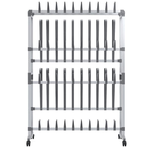 Scarpiera con Ruote Argento 89x27x120 cm cod mxl 46438