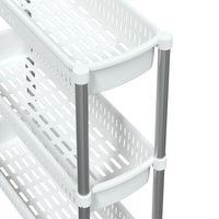 Carrello Portaoggetti a 3 Livelli Argento e Bianco in Alluminio 344380