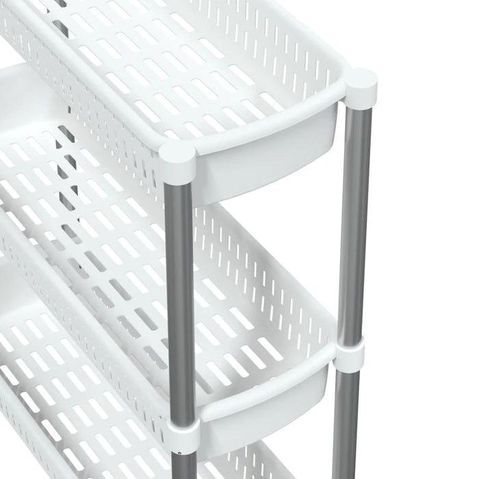 Carrello Portaoggetti a 3 Livelli Argento e Bianco in Alluminio 344380