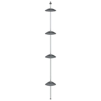 Supporto Doccia Telescopico con 4 Ripiani in Alluminio Argento 344382