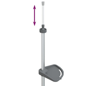 Supporto Doccia Telescopico con 4 Ripiani in Alluminio Argento 344382