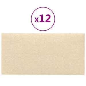 Pannelli Murali 12 pz Crema 30x15 cm Tessuto 0,54 m² 343760