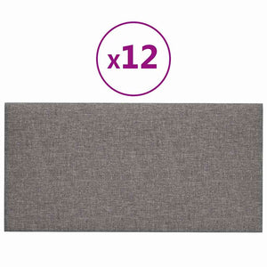 Pannelli Murali 12 pz Grigio Chiaro 30x15 cm Tessuto 0,54 mÂ² cod mxl 18916