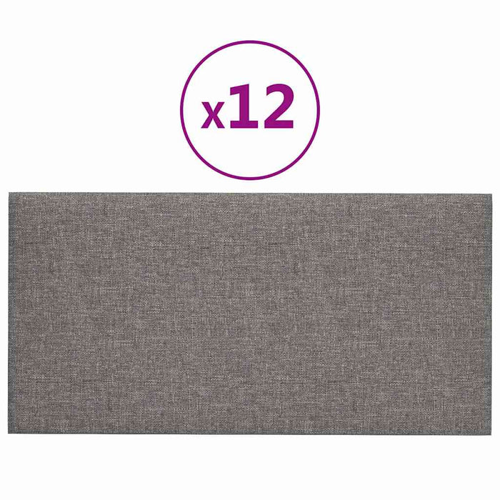 Pannelli Murali 12 pz Grigio Chiaro 30x15 cm Tessuto 0,54 mÂ² cod mxl 18916