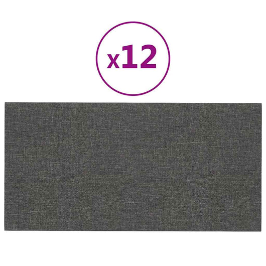 Pannelli Murali 12 pz Grigio Scuro 30x15 cm Tessuto 0,54 mÂ² cod mxl 12992