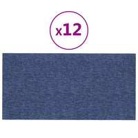 Pannelli Murali 12 pz Blu 30x15 cm Tessuto 0,54 mÂ² cod mxl 18939