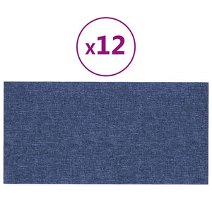 Pannelli Murali 12 pz Blu 30x15 cm Tessuto 0,54 mÂ² cod mxl 18939