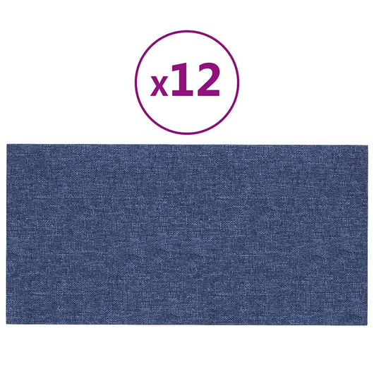 Pannelli Murali 12 pz Blu 30x15 cm Tessuto 0,54 mÂ² cod mxl 18939