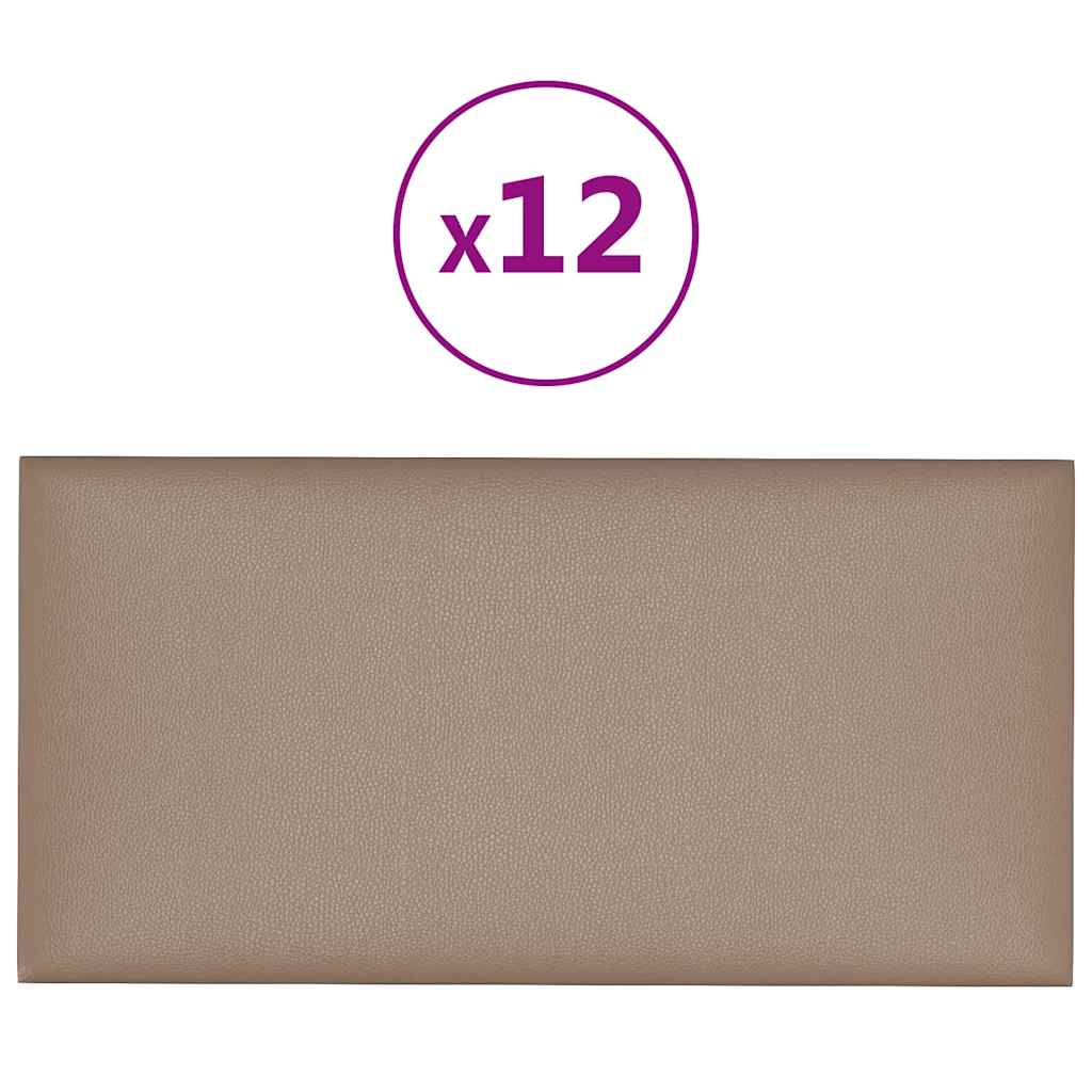 Pannelli Murali 12 pz Cappuccino 30x15 cm in Similpelle 0,54 m² 343775