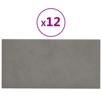 Pannelli Murali 12 pz Grigio Chiaro 30x15 cm in Velluto 0,54 mÂ² cod mxl 10224