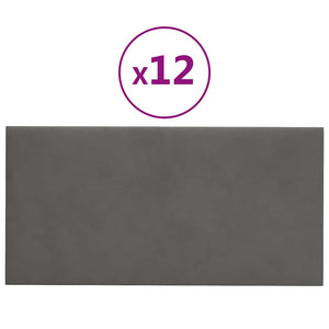 Pannelli Murali 12 pz Grigio Scuro 30x15 cm in Velluto 0,54 mÂ² cod mxl 19598