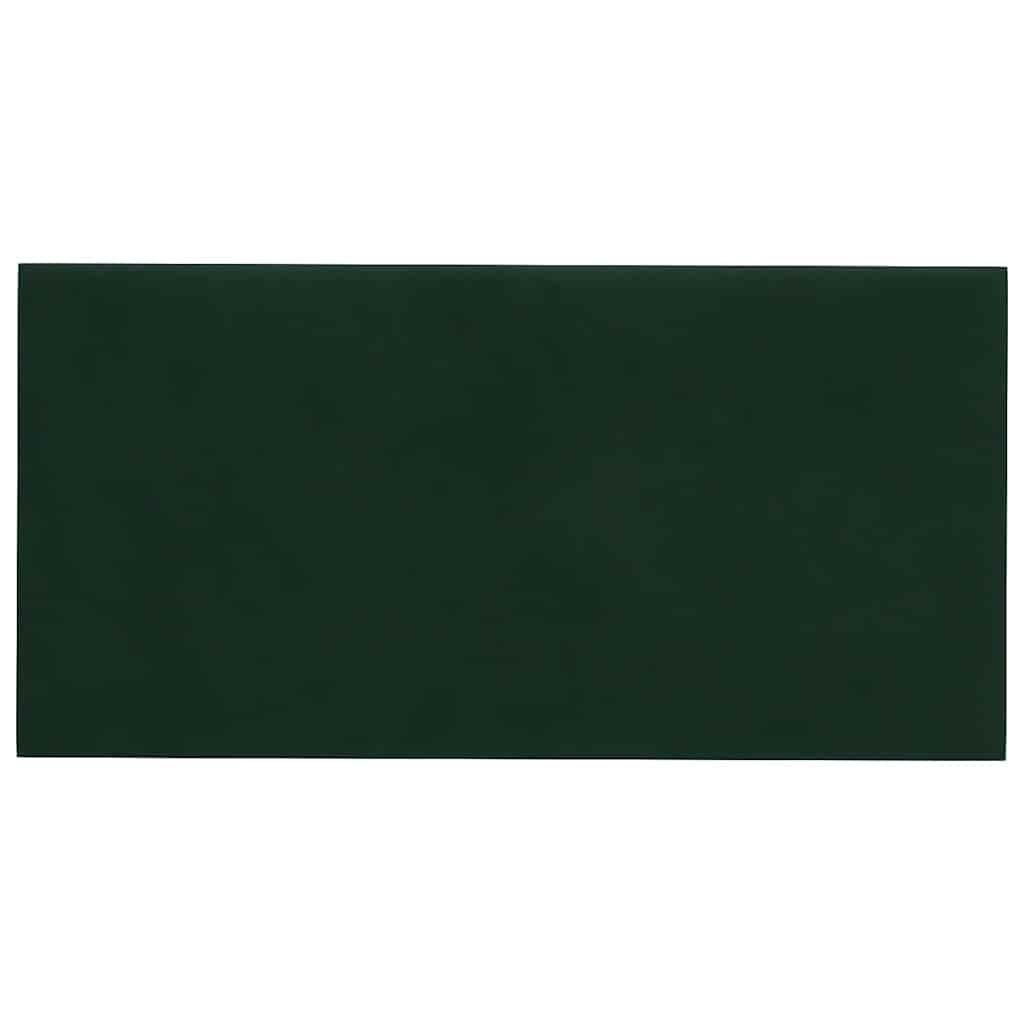 Pannelli Murali 12 pz Verde Scuro 30x15 cm Velluto 0,54 m² 343781