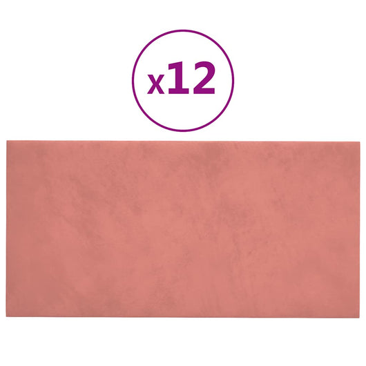 Pannelli Murali 12 pz Rosa 30x15 cm in Velluto 0,54 mÂ² cod mxl 18980