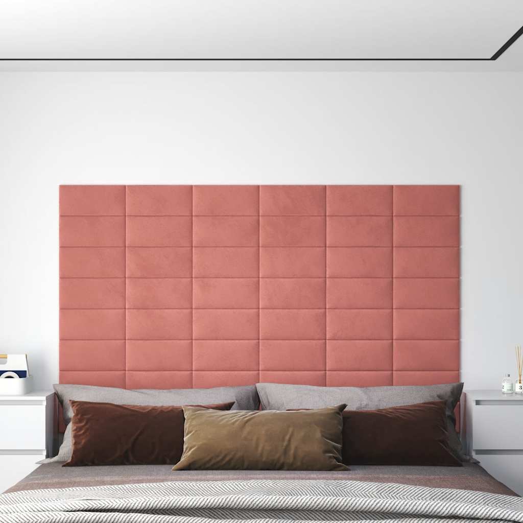 Pannelli Murali 12 pz Rosa 30x15 cm in Velluto 0,54 mÂ² cod mxl 18980