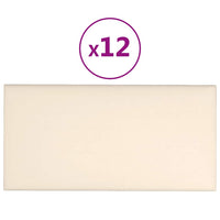 Pannelli Murali 12 pz Crema 30x15 cm Velluto 0,54 m² 343787
