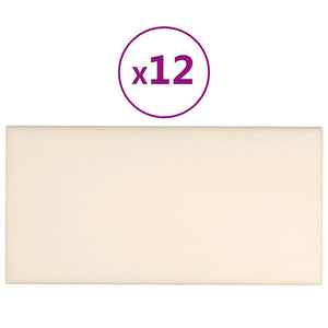Pannelli Murali 12 pz Crema 30x15 cm Velluto 0,54 m² 343787