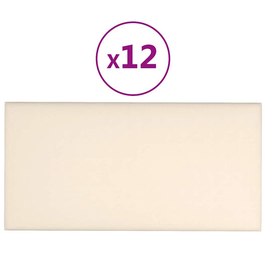 Pannelli Murali 12 pz Crema 30x15 cm Velluto 0,54 mÂ² cod mxl 5588