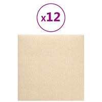 Pannelli Murali 12 pz Crema 30x30 cm Tessuto 1,08 mÂ² cod mxl 19590