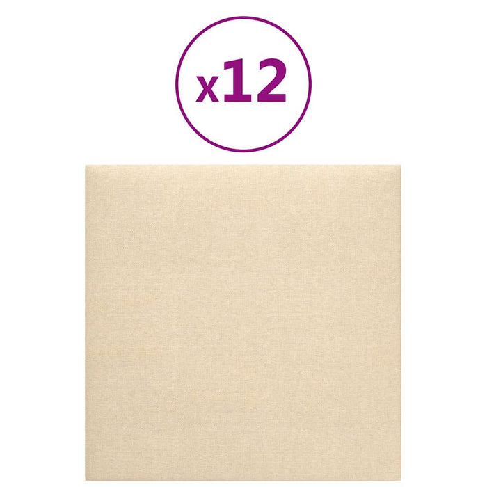 Pannelli Murali 12 pz Crema 30x30 cm Tessuto 1,08 mÂ² cod mxl 19590