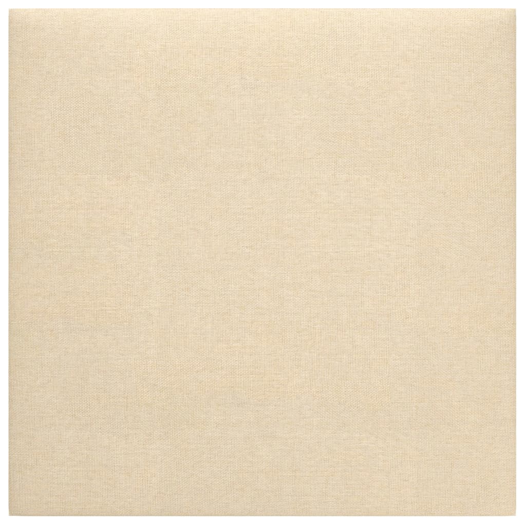 Pannelli Murali 12 pz Crema 30x30 cm in Tessuto 1,08 m² 343788