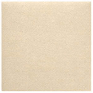 Pannelli Murali 12 pz Crema 30x30 cm in Tessuto 1,08 m² 343788