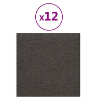 Pannelli Murali 12 pz Grigio Scuro 30x30 cm Tessuto 1,08 mÂ²