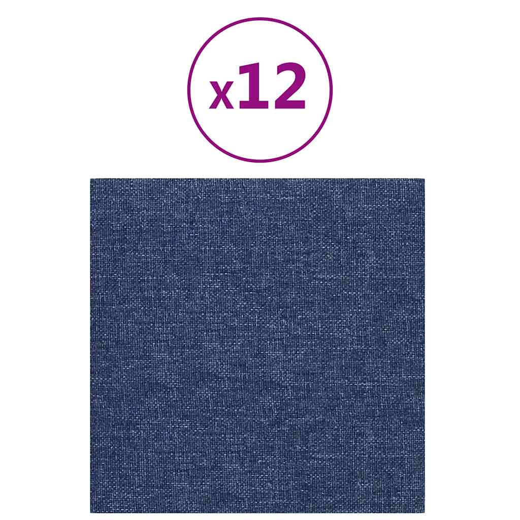 Pannelli Murali 12 pz Blu 30x30 cm Tessuto 1,08 mÂ² cod mxl 19002