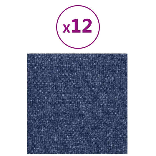 Pannelli Murali 12 pz Blu 30x30 cm Tessuto 1,08 mÂ² cod mxl 19002