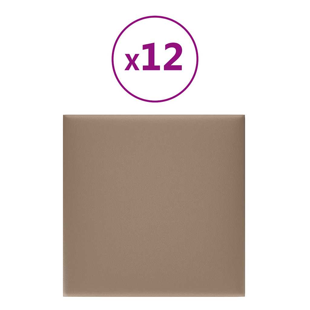 Pannelli Murali 12 pz Cappuccino 30x30 cm Similpelle 1,08 mÂ² cod mxl 5578