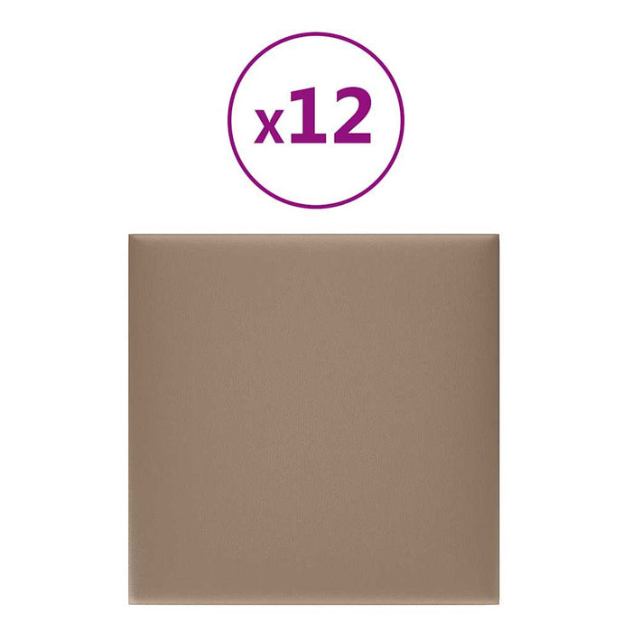 Pannelli Murali 12 pz Cappuccino 30x30 cm Similpelle 1,08 mÂ² cod mxl 5578