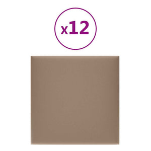 Pannelli Murali 12 pz Cappuccino 30x30 cm Similpelle 1,08 m² 343803
