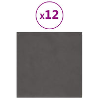 Pannelli Murali 12 pz Grigio Scuro 30x30 cm Velluto 1,08 mÂ² cod mxl 10395