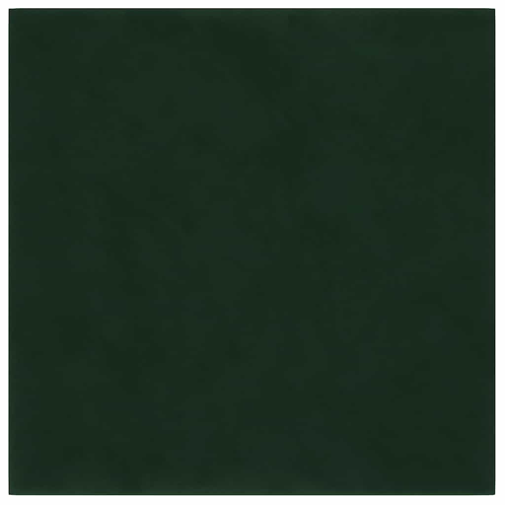 Pannelli Murali 12 pz Verde Scuro 60x15 cm Velluto 1,08 m² 343809