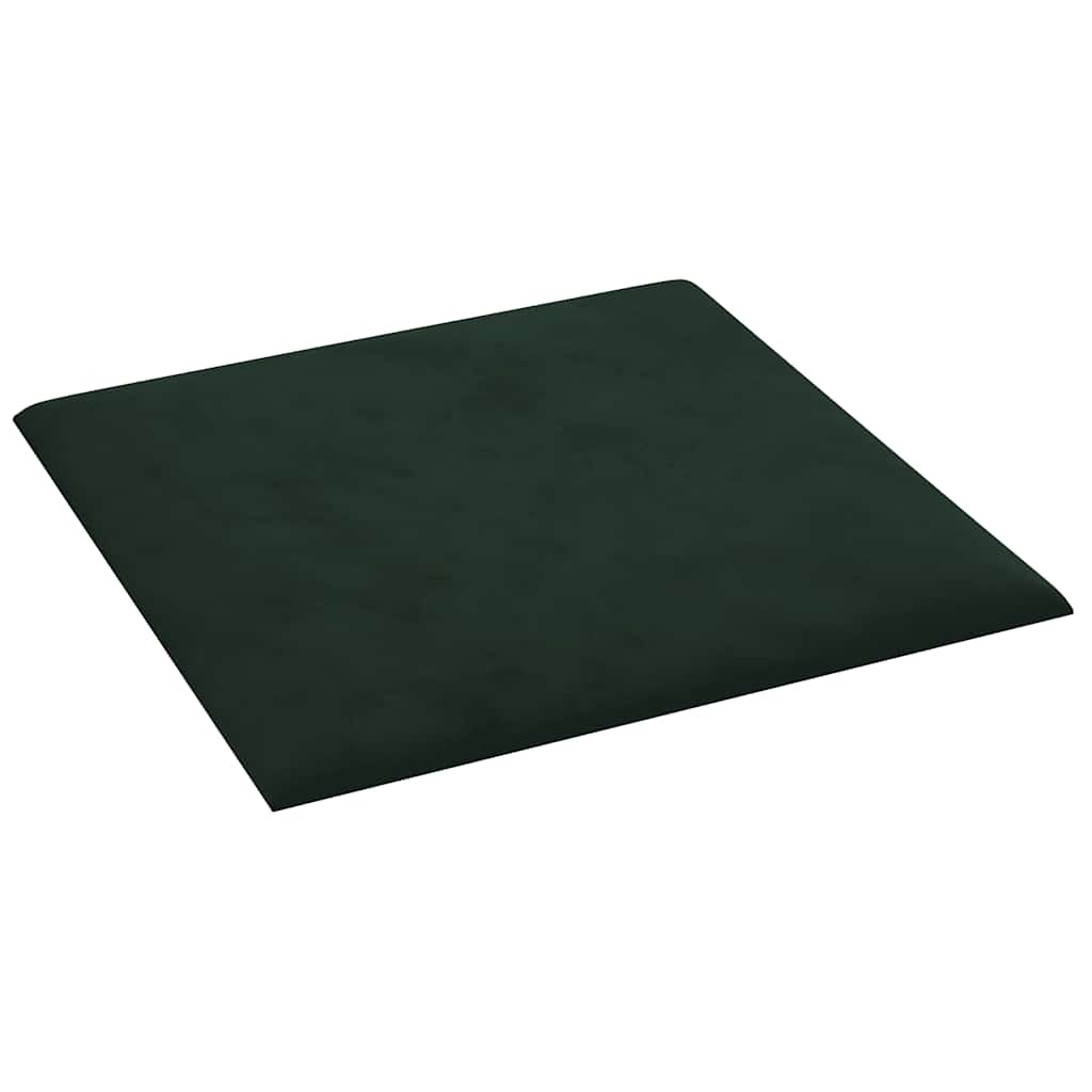 Pannelli Murali 12 pz Verde Scuro 60x15 cm Velluto 1,08 m² 343809