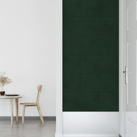 Pannelli Murali 12 pz Verde Scuro 60x15 cm Velluto 1,08 m² 343809