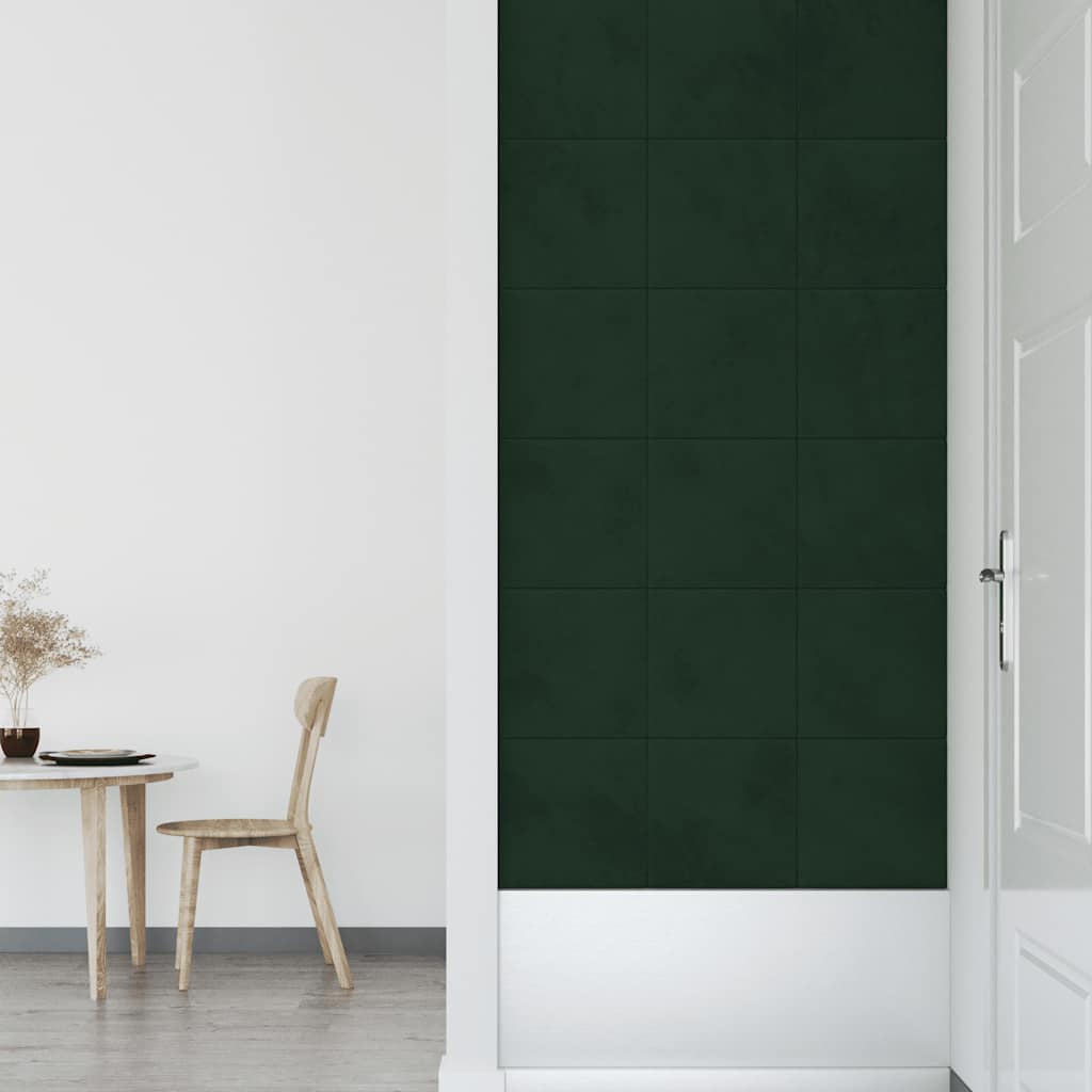 Pannelli Murali 12 pz Verde Scuro 30x30 cm Velluto 1,08 mÂ² cod mxl 12303
