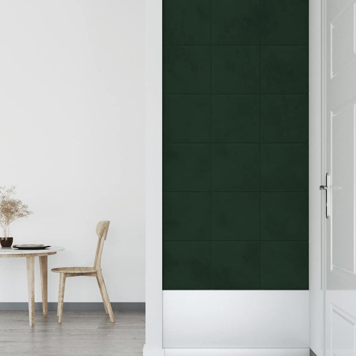 Pannelli Murali 12 pz Verde Scuro 30x30 cm Velluto 1,08 mÂ² cod mxl 12303