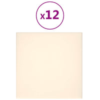 Pannelli Murali 12 pz Crema 30x30 cm Velluto 1,08 m² 343815