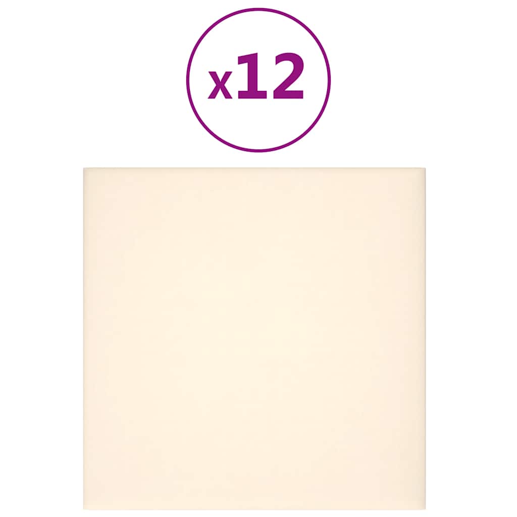 Pannelli Murali 12 pz Crema 30x30 cm Velluto 1,08 mÂ² cod mxl 19507
