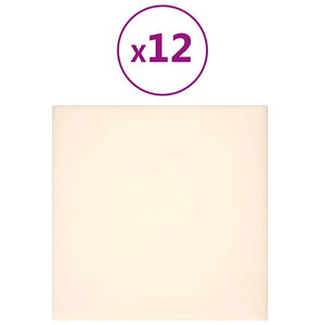 Pannelli Murali 12 pz Crema 30x30 cm Velluto 1,08 mÂ² cod mxl 19507